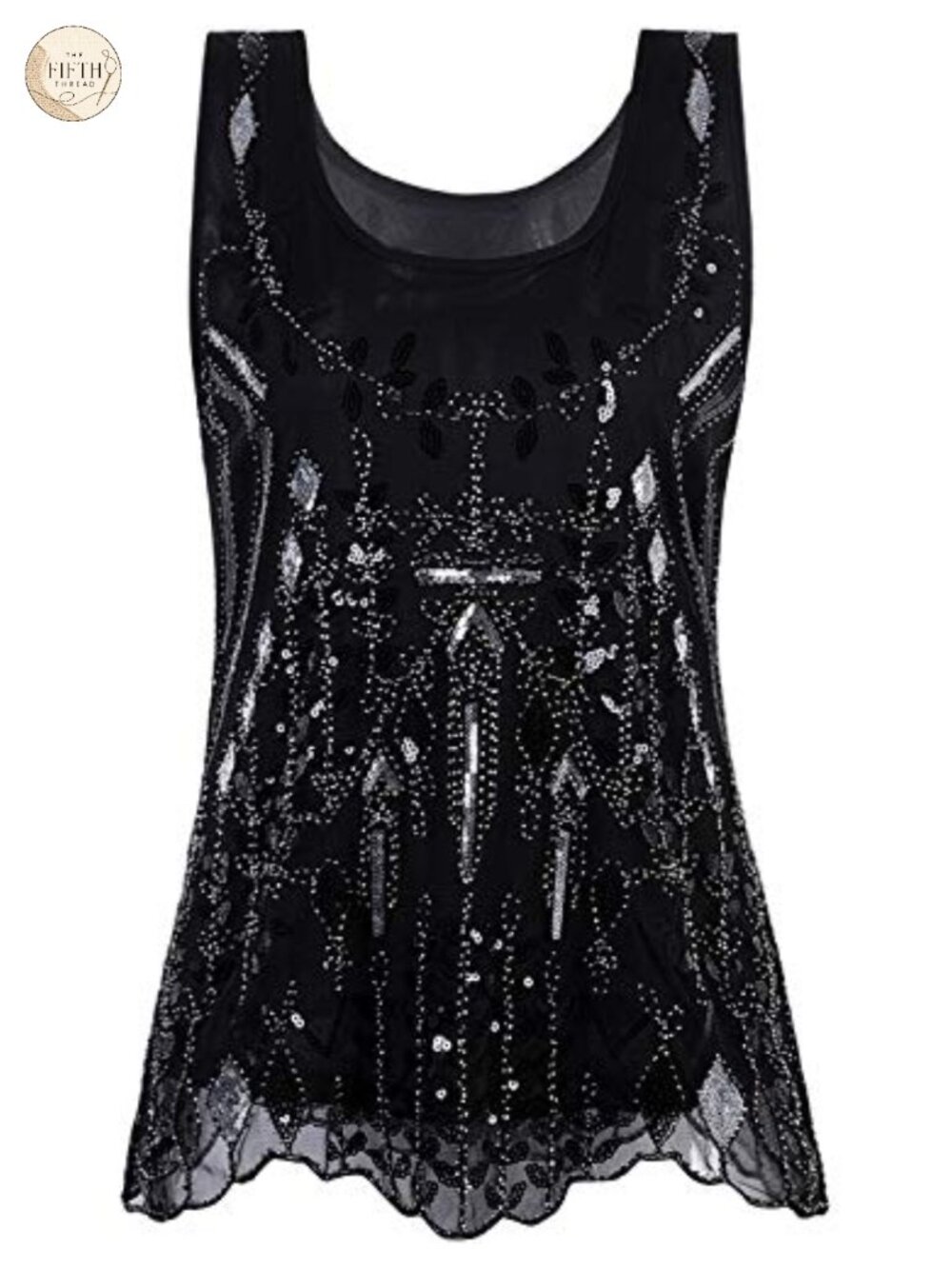 Vijiv Sequin Beaded Tank Top Sparkly Embellished Vest Gatsby Party